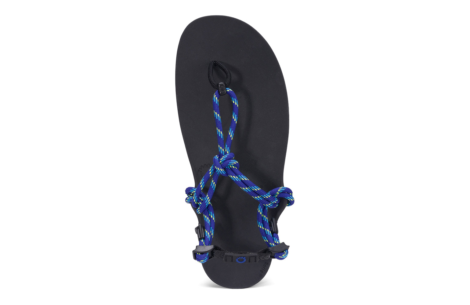 Xero Shoes Canada, specifically men’s barefoot shoes Canada. These minimalist shoes have flexible soles, wide toe boxes, and zero drop. Top view of Xero Men's Genesis in Sodalite Blue. Lightweight, packable, travel-friendly sandal.