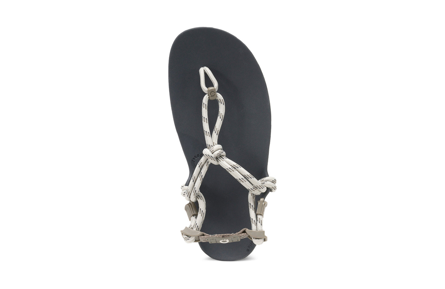 Xero Shoes Canada, specifically women’s barefoot shoes Canada. These minimalist shoes have flexible soles, wide toe boxes, and zero drop. Top view of Xero Women's Genesis in Stone. Lightweight, packable, travel-friendly sandal.