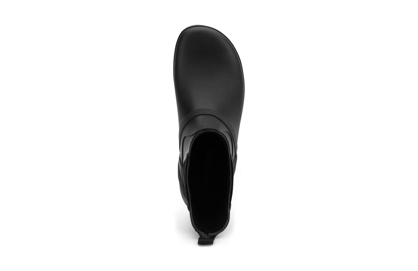Xero Shoes Canada, specifically women’s barefoot shoes Canada. These minimalist shoes have flexible soles, wide toe boxes, and zero drop. Top view of Xero Women's Gracie in Black. Fun and comfy rain boot.