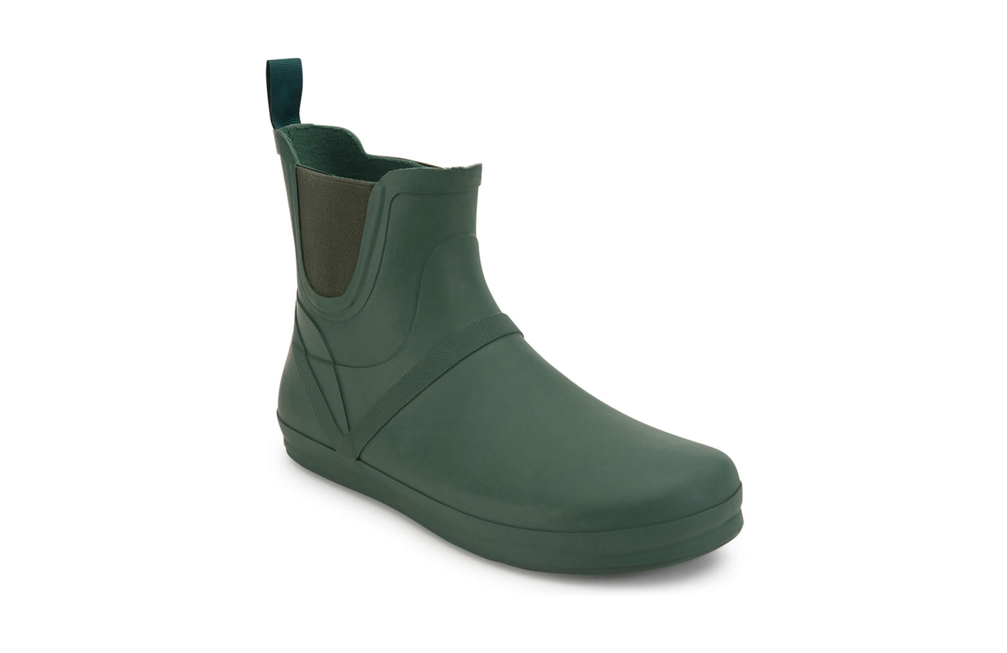 Xero Shoes Canada, specifically women’s barefoot shoes Canada. These minimalist shoes have flexible soles, wide toe boxes, and zero drop. Angled view of Xero Women's Gracie in Hunter. Fun and comfy rain boot.