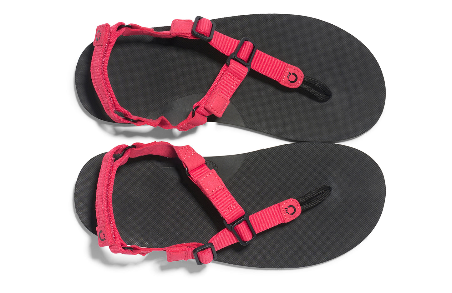 Xero Shoes Canada, specifically women’s barefoot shoes Canada. These minimalist shoes have flexible soles, wide toe boxes, and zero drop. Top view of Women's H-Trail in Raspberry. A huarache-style hiking sandal.