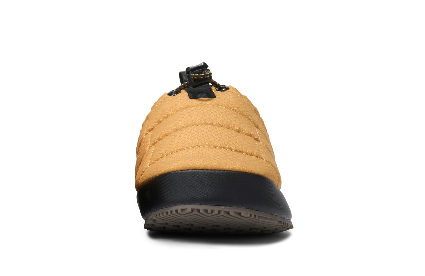 Xero Shoes Canada, specifically men’s barefoot shoes Canada. These minimalist shoes have flexible soles, wide toe boxes, and zero drop. Front view of Xero Women's Pagosa Fireside in Oak Buff. Insulated fireside slipper.