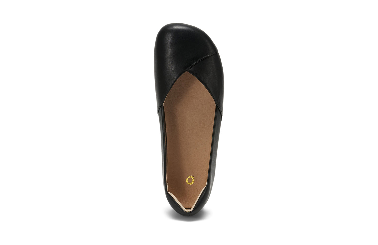 Xero Shoes Canada, specifically women’s barefoot shoes Canada. These minimalist shoes have flexible soles, wide toe boxes, and zero drop. Top view of Xero Women's Phoenix Leather in Black. Women's elegant flat.