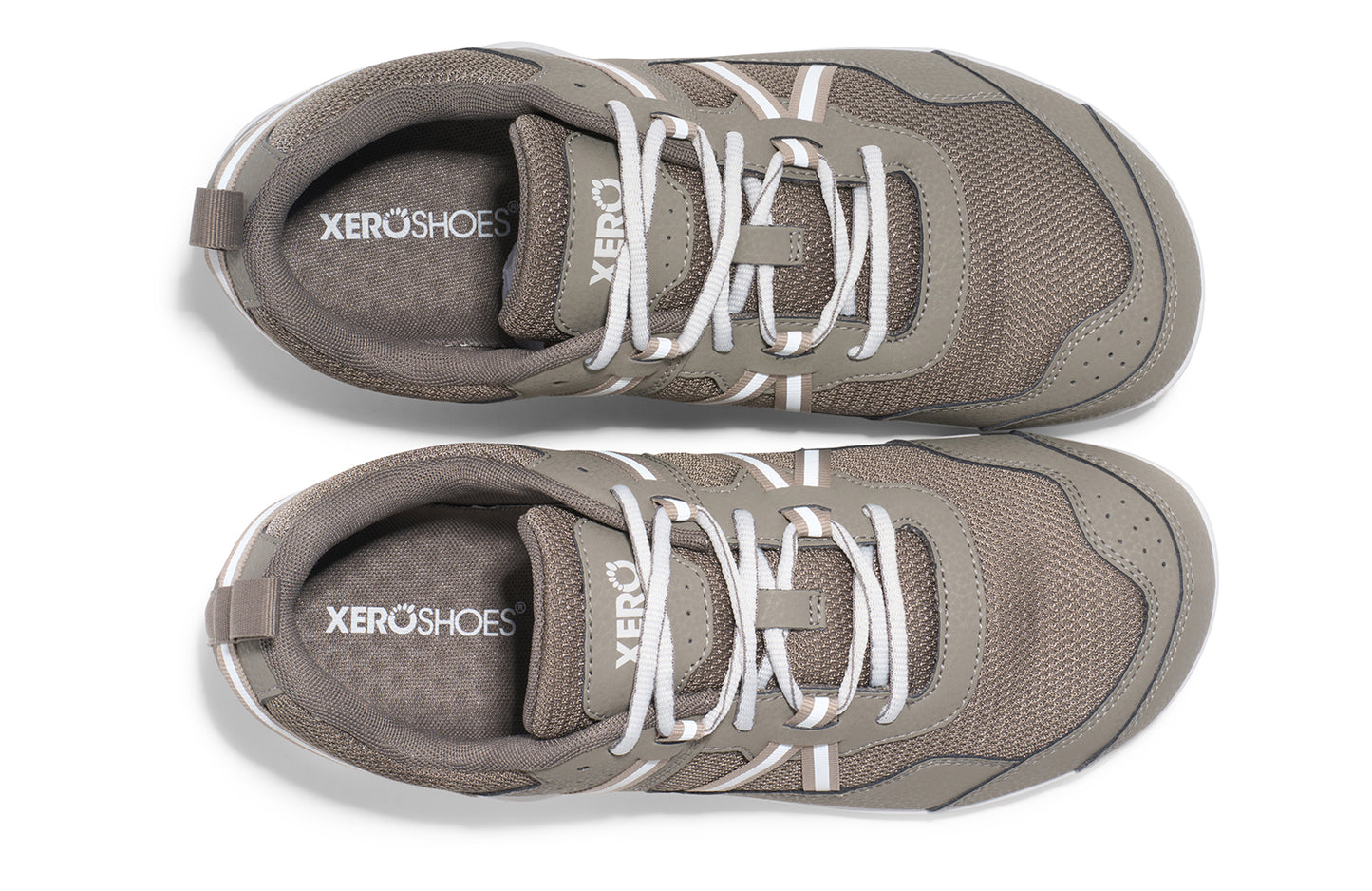 Xero Shoes Canada, specifically men’s barefoot shoes Canada. These minimalist shoes have flexible soles, wide toe boxes, and zero drop. Top view of Xero Men's Prio in Fallen Rock. A running and fitness shoe.