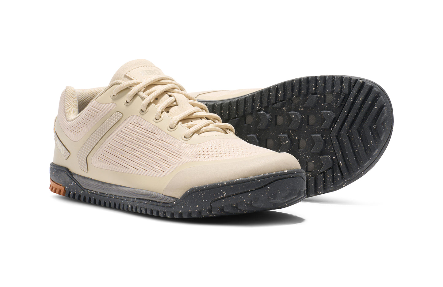 Xero Barefoot Shoes sold in Ontario, Canada. These minimalist shoes have flexible soles, wide toe boxes, and zero drop. Pair view of Xero Women's Ridgeway Mesh Low in Fog, a multipurpose hiker.
