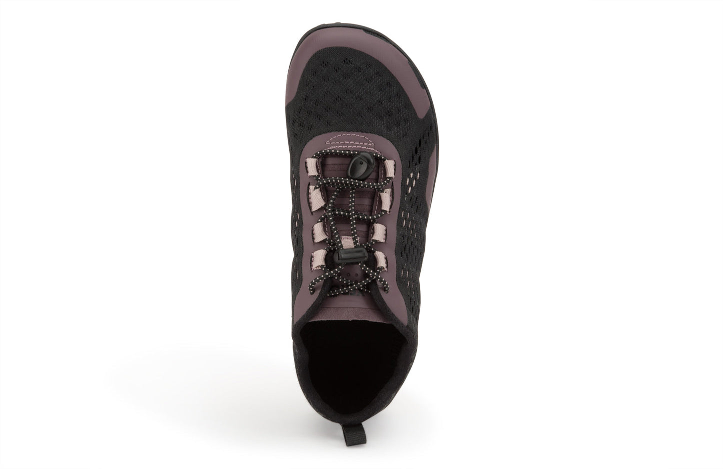 Xero Shoes Canada, specifically barefoot hiking shoes Canada. These minimalist shoes have flexible soles, wide toe boxes, and zero drop. Top view of Xero Women's Aqua X Sport in Sparrow. Water friendly road and trail shoe.