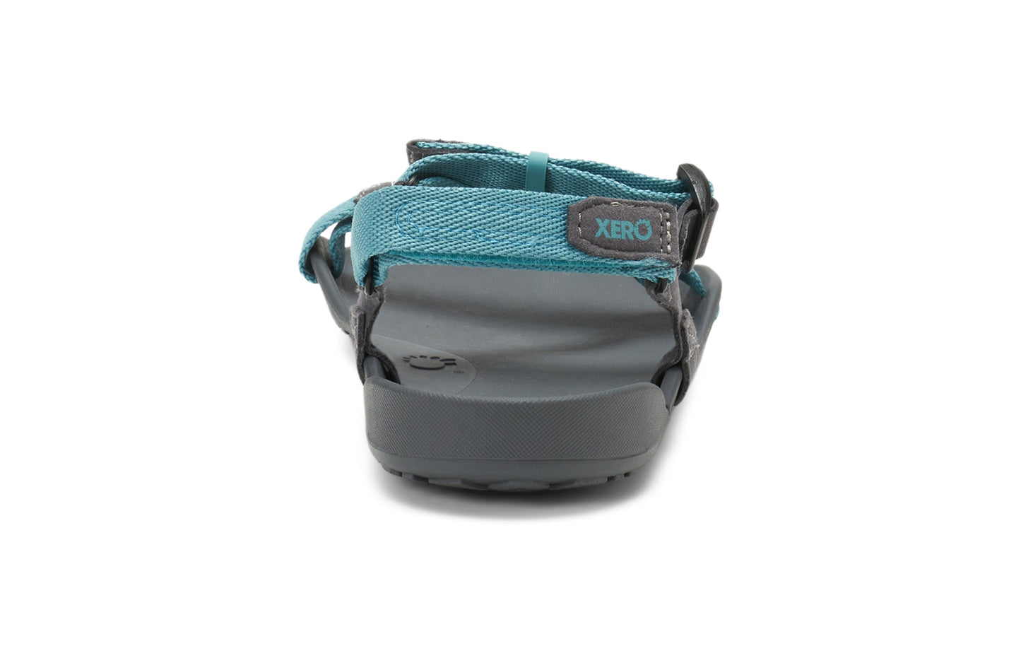 Xero Barefoot Shoes sold in Ontario, Canada. These minimalist shoes have flexible soles, wide toe boxes, and zero drop. Back view of Xero Women's Z-Trek in Porcelain, a lightweight packable sport sandal.