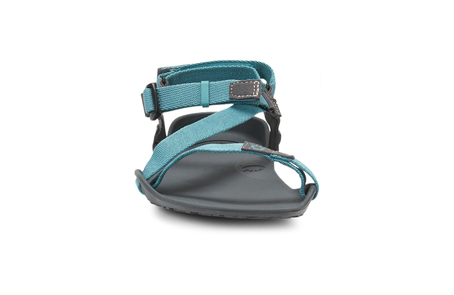 Xero Barefoot Shoes sold in Ontario, Canada. These minimalist shoes have flexible soles, wide toe boxes, and zero drop. Front view of Xero Women's Z-Trek in Porcelain, a lightweight packable sport sandal.