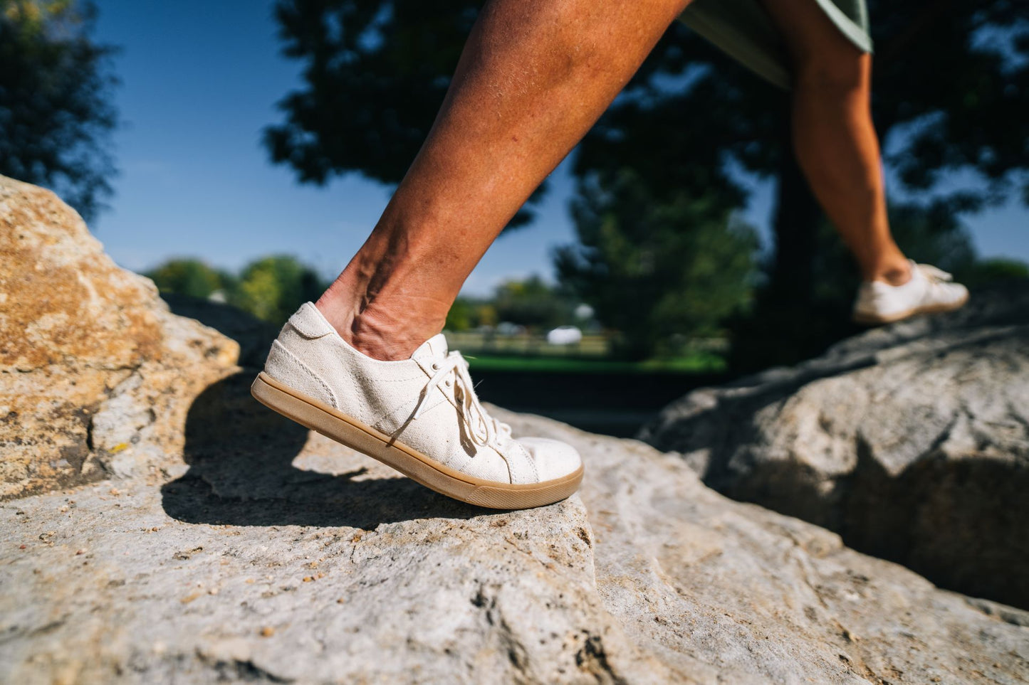 Xero Shoes Canada, specifically men’s barefoot shoes Canada. Man wearing Dillon Canvas