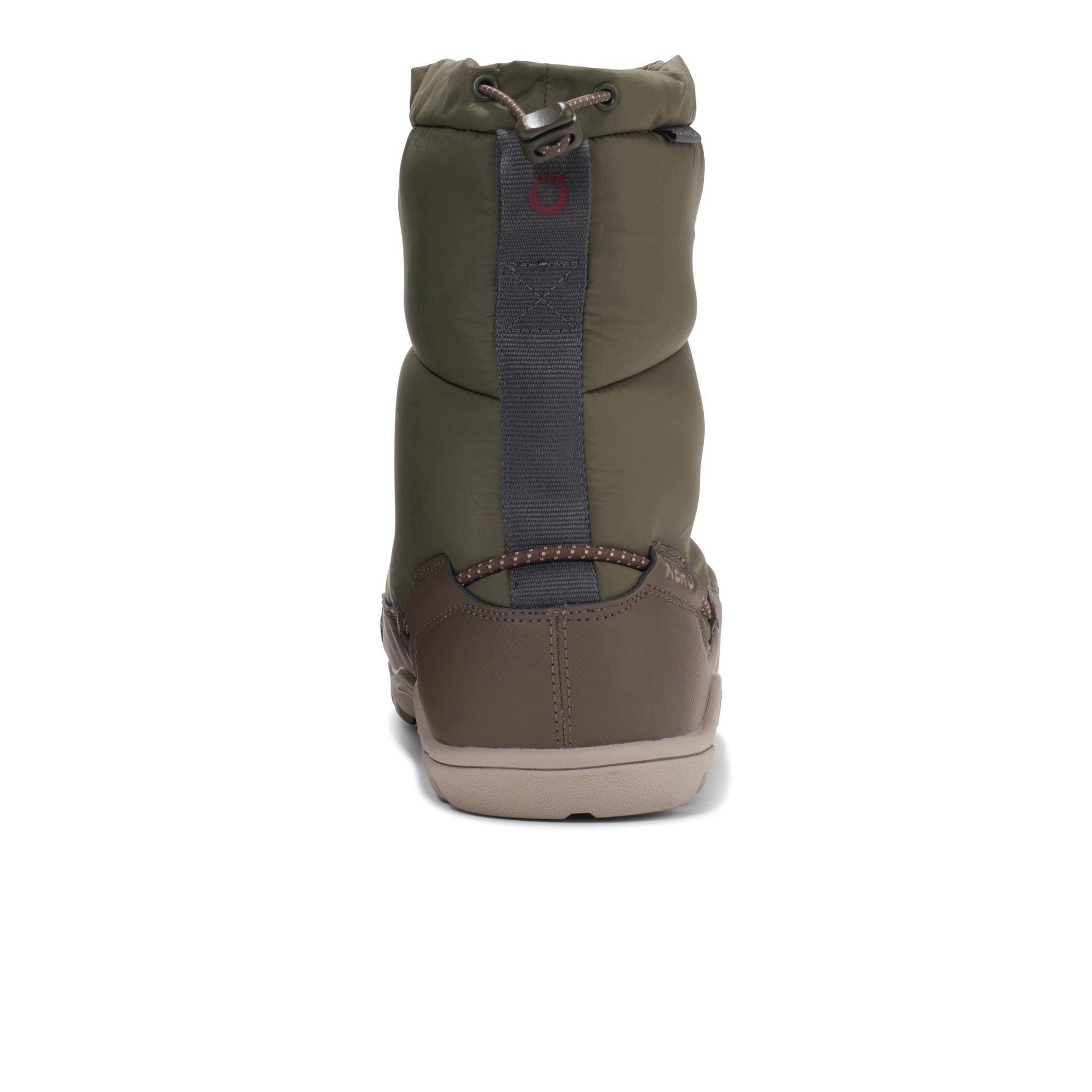 Green and brown winter boot with a white background.  Tru Stride Co brings Xero shoes to Canada