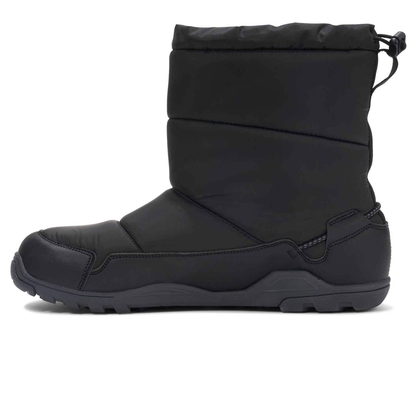 Black winter boot on a white background.  Tru Stride Co brings Xero shoes to Canada