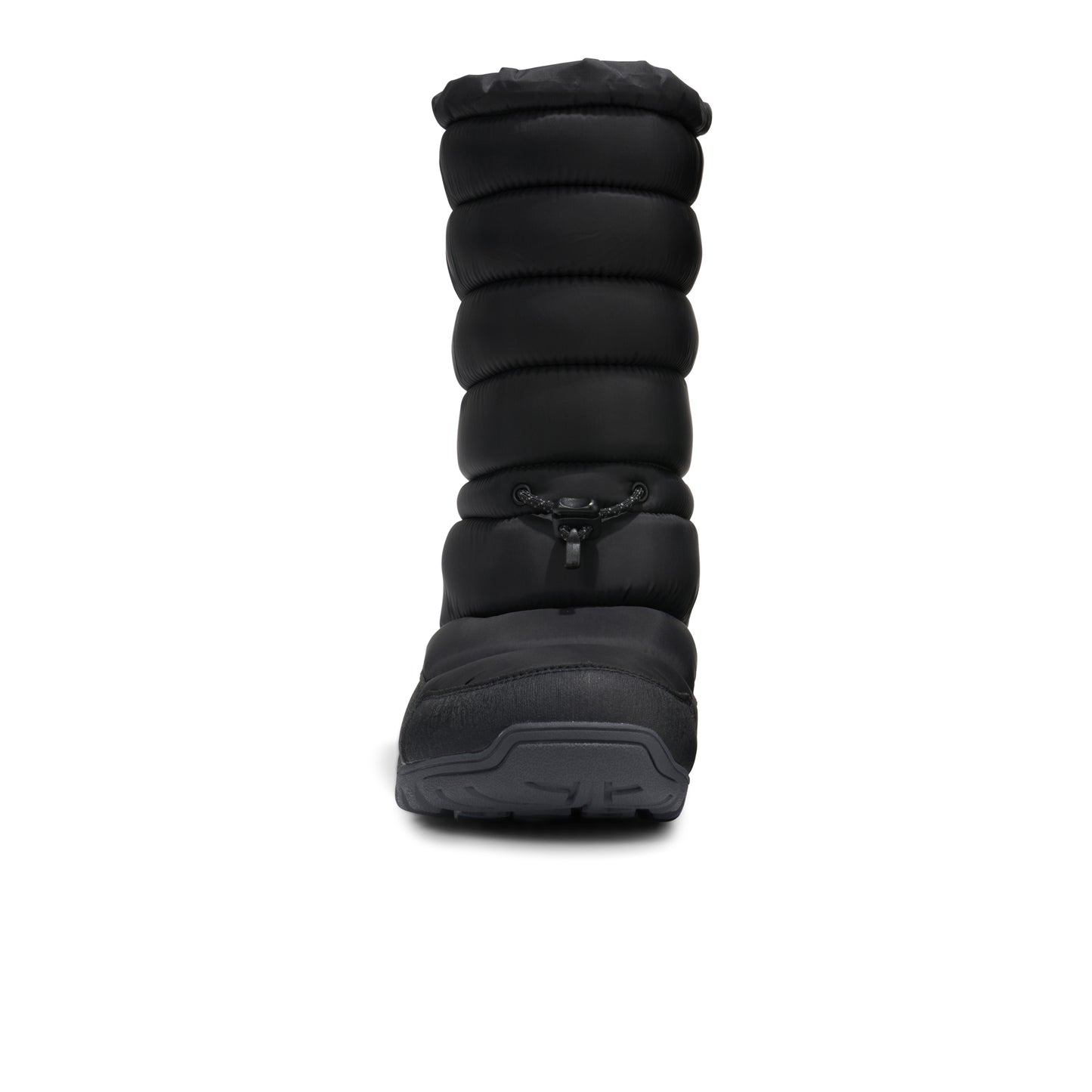 Black winter boot with multiple layers of padding on a white background.  Tru Stride Co brings Xero shoes to Canada