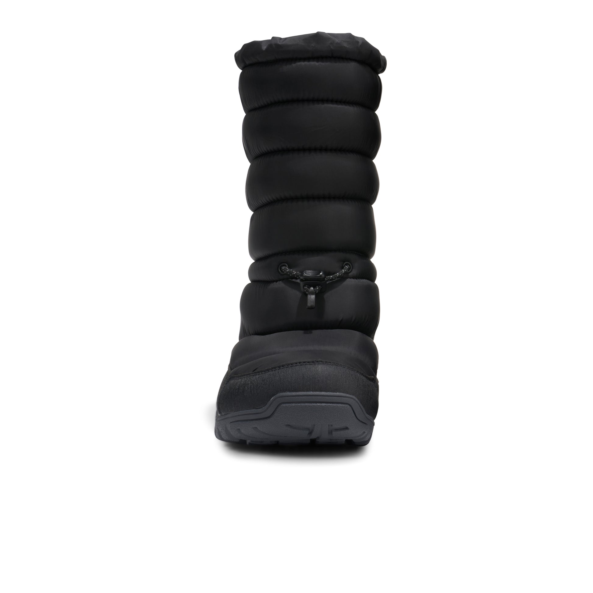 Black winter boot with multiple layers of padding on a white background.  Tru Stride Co brings Xero shoes to Canada