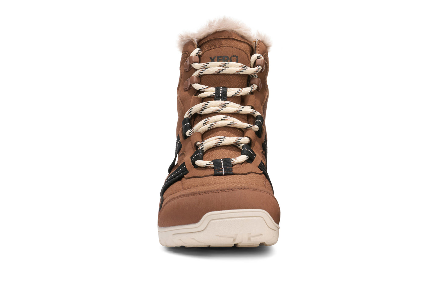 Brown winter boot with fur lining on a white background.  Tru Stride Co brings Xero shoes to Canada