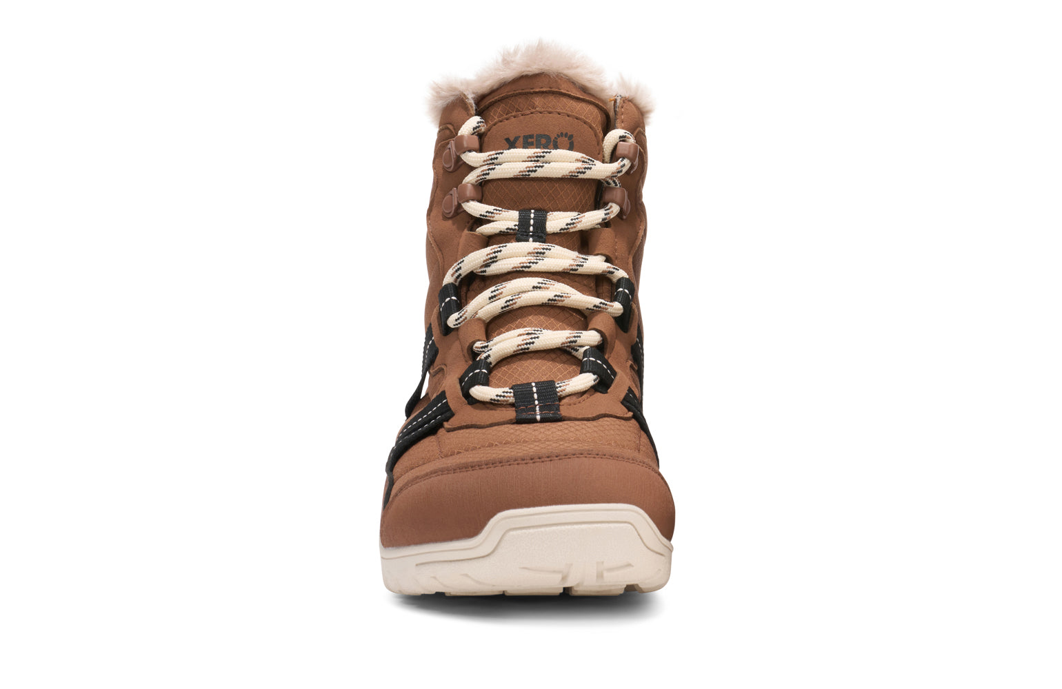 Brown winter boot with fur lining on a white background.  Tru Stride Co brings Xero shoes to Canada