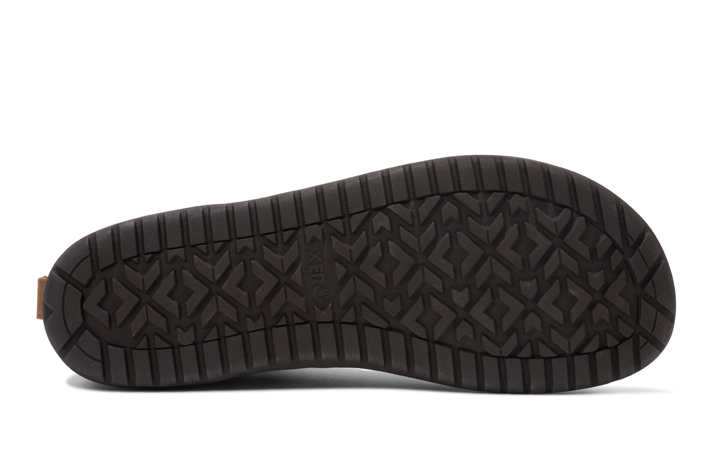 Xero Shoes Canada, specifically men’s barefoot shoes Canada. These minimalist shoes have flexible soles, wide toe boxes, and zero drop. Sole view of Xero Men's Denver II in Black. Classic leather boot.