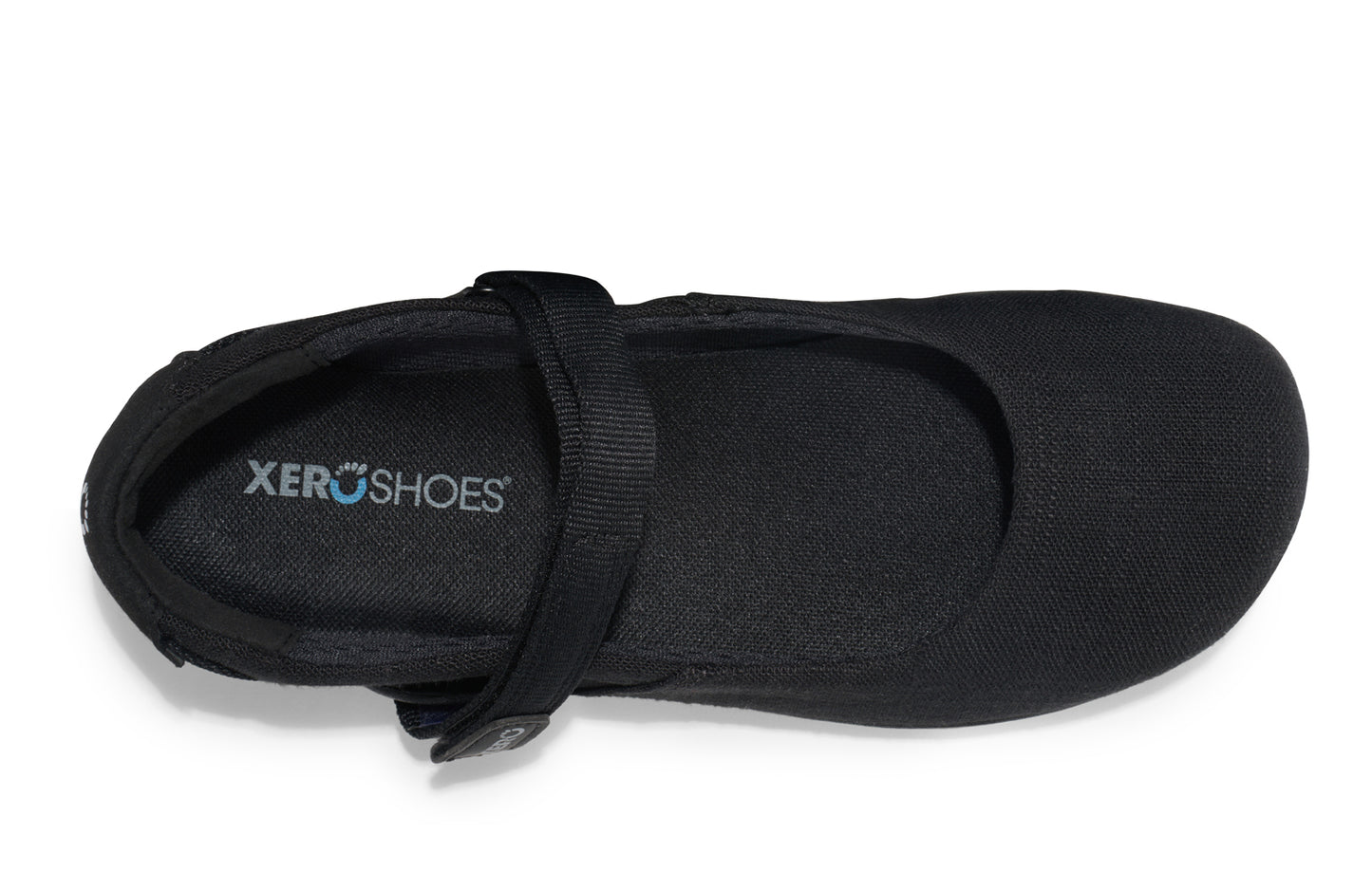 Black Xero Shoes on a white background.  Tru Stride Co brings Xero Shoes to Canada