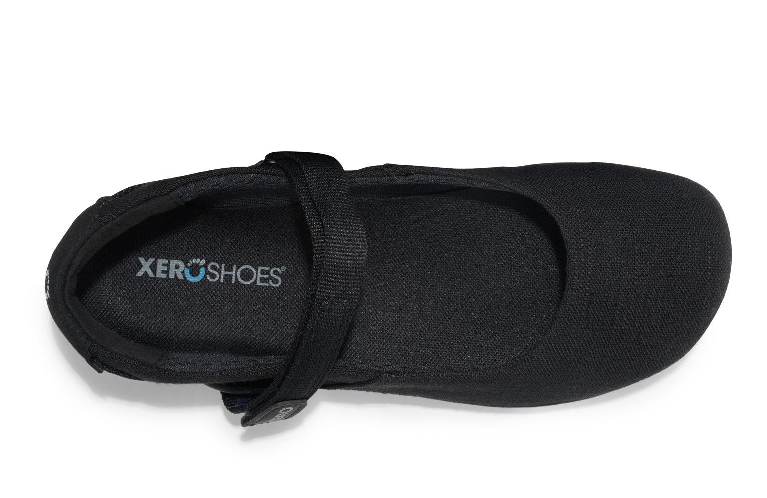 Black Xero Shoes on a white background.  Tru Stride Co brings Xero Shoes to Canada