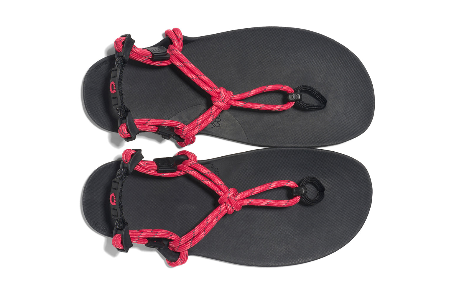Xero Shoes Canada, specifically women’s barefoot shoes Canada. These minimalist shoes have flexible soles, wide toe boxes, and zero drop. Top view of Xero Women's Genesis in Raspberry. Lightweight, packable, travel-friendly sandal.  