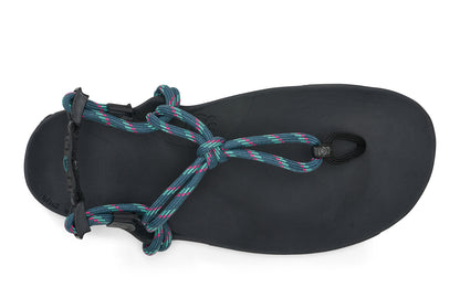 Xero Shoes Canada, specifically women’s barefoot shoes Canada. These minimalist shoes have flexible soles, wide toe boxes, and zero drop. Top view of Xero Women's Genesis in Sea Moss. Lightweight, packable, travel-friendly sandal.  