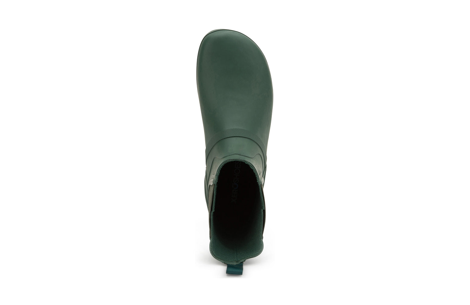Xero Shoes Canada, specifically women’s barefoot shoes Canada. These minimalist shoes have flexible soles, wide toe boxes, and zero drop. Top view of Xero Women's Gracie in Hunter. Fun and comfy rain boot. 