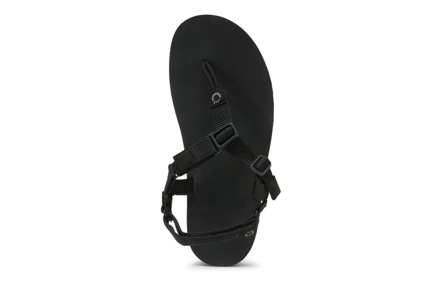 Xero Shoes Canada, specifically women’s barefoot shoes Canada. These minimalist shoes have flexible soles, wide toe boxes, and zero drop. Top view of Women's H-Trail in Black. A huarache-style hiking sandal.