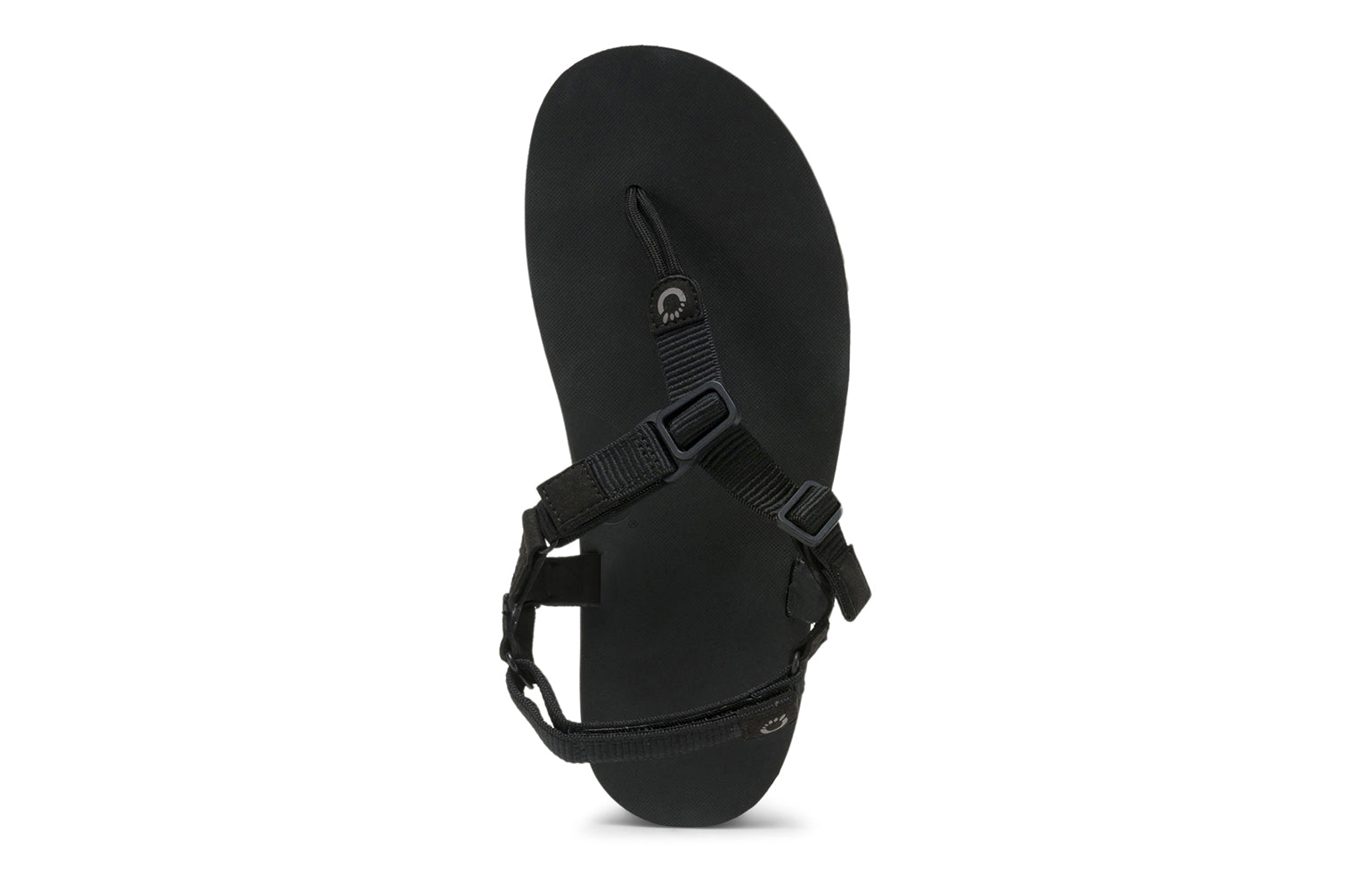 Xero Shoes Canada, specifically women’s barefoot shoes Canada. These minimalist shoes have flexible soles, wide toe boxes, and zero drop. Top view of Women's H-Trail in Black. A huarache-style hiking sandal.
