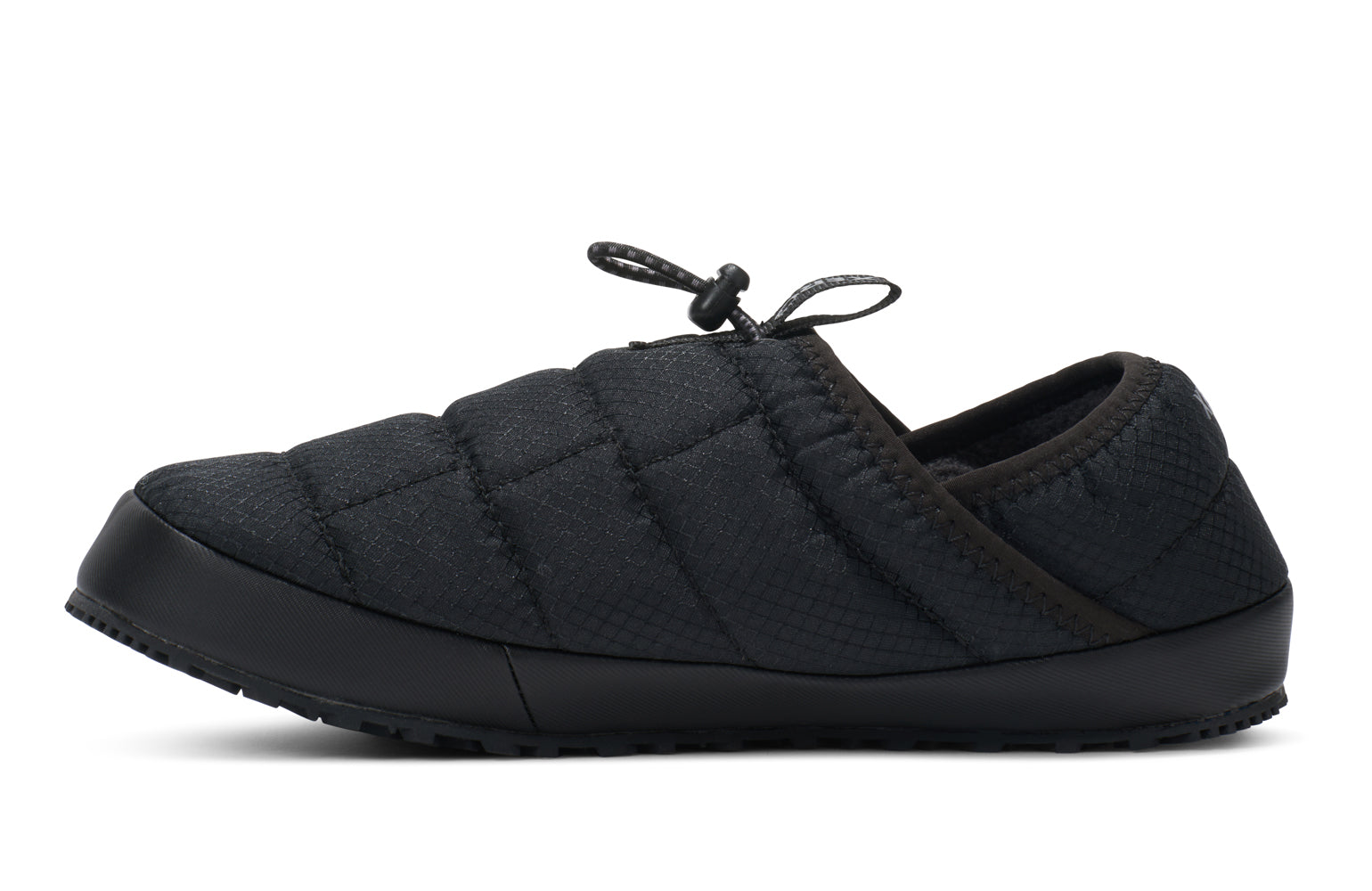 Xero Shoes Canada, specifically men’s barefoot shoes Canada. These minimalist shoes have flexible soles, wide toe boxes, and zero drop. Side view of Xero Women's Pagosa Fireside  in Black. Insulated fireside slipper. 