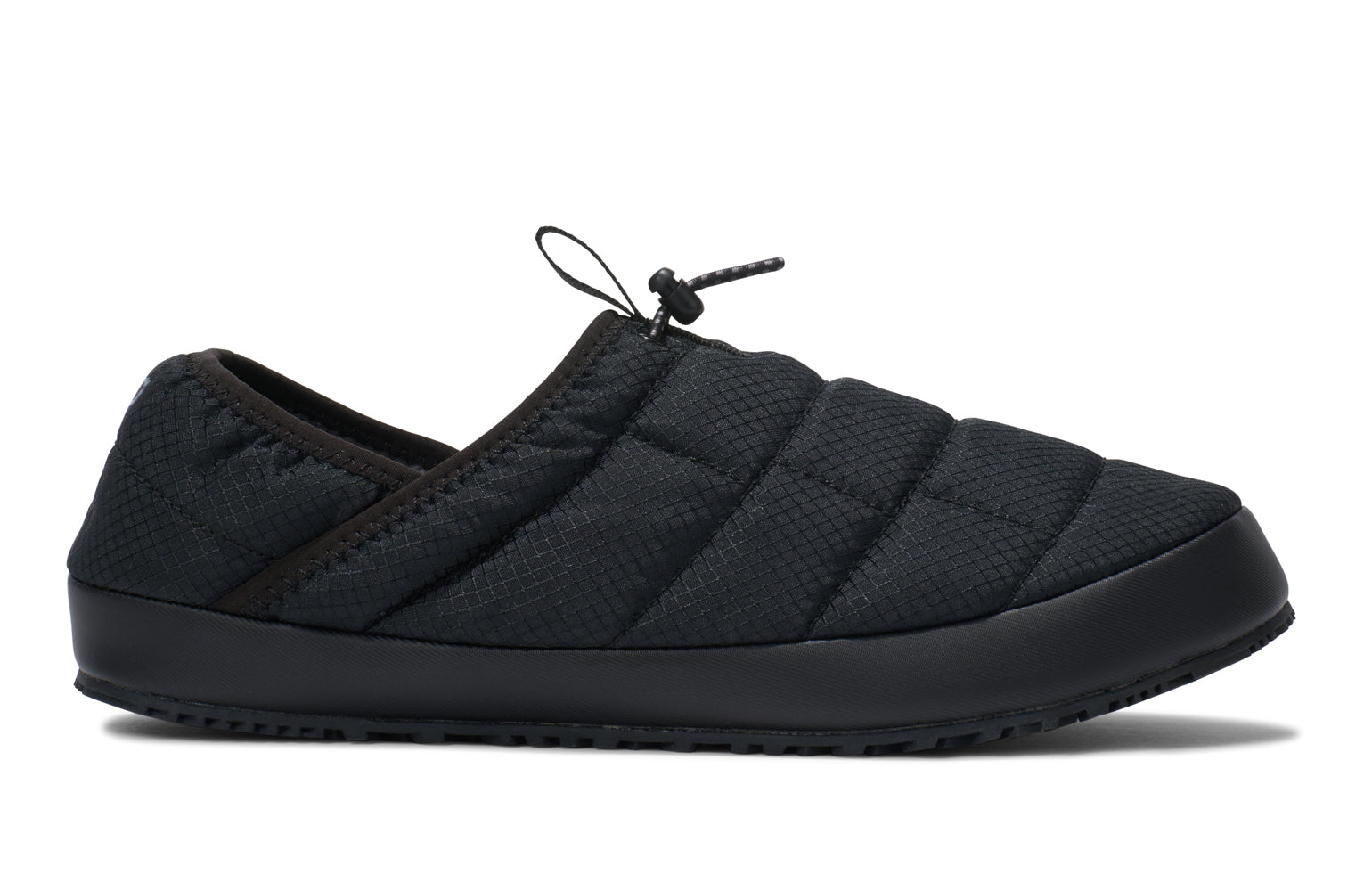 Xero Shoes Canada, specifically men’s barefoot shoes Canada. These minimalist shoes have flexible soles, wide toe boxes, and zero drop. Side view of Xero Men's Pagosa Fireside  in Black. Comfy fluffy slipper. 