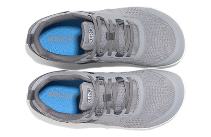 Xero Shoes Canada, specifically barefoot running shoes Canada. These minimalist shoes have flexible soles, wide toe boxes, and zero drop. Top view of Xero Women's Prio Neo in Alloy. Shoes made for performance and comfort. 