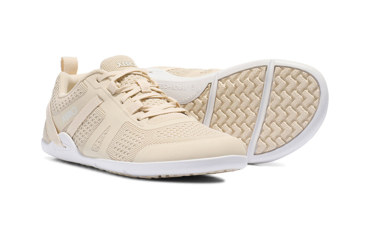 Xero Shoes Canada, specifically barefoot running shoes Canada. These minimalist shoes have flexible soles, wide toe boxes, and zero drop. Pair view of Xero Women's Prio Neo in Whitecap Gray. Shoes made for performance and comfort. 
