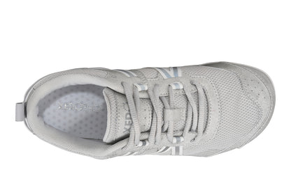 Xero Shoes Canada, specifically women’s barefoot shoes Canada. These minimalist shoes have flexible soles, wide toe boxes, and zero drop. Top view of Xero Women's Prio in Silver Glitter. A running and fitness shoe. 