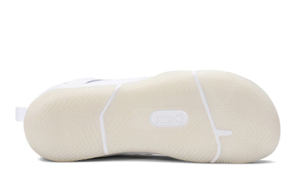 White basketball shoe sole with brand logo on a white background. Tru Stride Co brings Xero Shoes to Canada