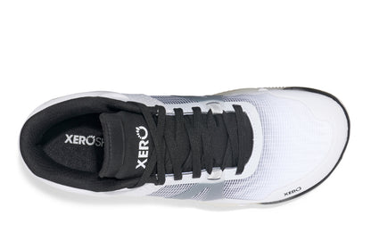 White basketball shoe with black accents on a white background. Tru Stride Co brings Xero Shoes to Canada