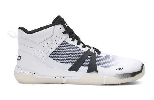 White and black basketball shoe on a white background. Tru Stride Co brings Xero Shoes to Canada