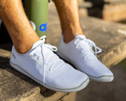 Xero Shoes Canada, specifically barefoot running shoes Canada. Man wearing Nexus Knit 