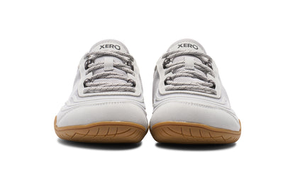 Xero Shoes Canada, specifically barefoot running shoes Canada. These minimalist shoes have flexible soles, wide toe boxes, and zero drop. Front view of Xero Women's 360s in Sunset Lunar Rock/Gum. A cross-training shoe. 