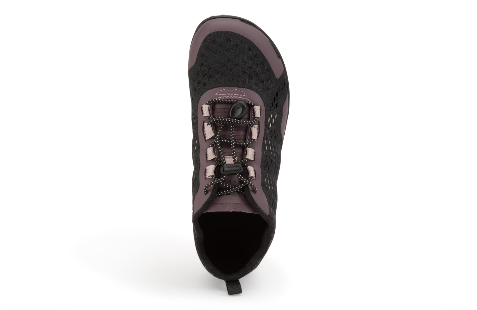 Xero Shoes Canada, specifically barefoot hiking shoes Canada. These minimalist shoes have flexible soles, wide toe boxes, and zero drop. Top view of Xero Women's Aqua X Sport in Sparrow. Water friendly road and trail shoe. 