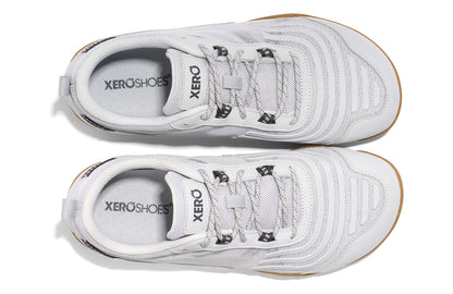 Xero shoes Canada, specifically barefoot running shoes Canada. These minimalist shoes have flexible soles, wide toe boxes, and zero drop. Top view of Xero Men's 360s in Lunar Rock/Gum. A cross-training shoe. 