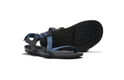 Xero Barefoot shoes for kids sold in Ontario, Canada. These minimalist shoes have flexible soles, wide toe boxes, and zero drop. Pair view of Xero Kid's Z-Trail in Blue, a lightweight packable sport sandal. 