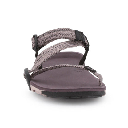 Xero Shoes Canada, specifically women’s barefoot shoes Canada. These minimalist shoes have flexible soles, wide toe boxes, and zero drop. Front view of Xero Women's Z-Trail EV in Dusty Rose. Trail hiking, running, and recovery sandal. 