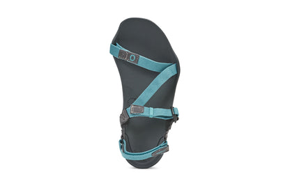 Xero Shoes Canada, specifically women’s barefoot shoes Canada. These minimalist shoes have flexible soles, wide toe boxes, and zero drop. Top view of Xero Women's Z-Trek in Porcelain, a lightweight packable sport sandal. 